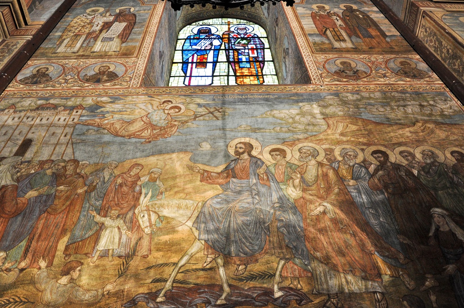 Close-up of the frescoed walls, Dormition of the Mother of God Cathedral, Varna