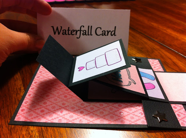 water-fall-card-wedding-pink-cute