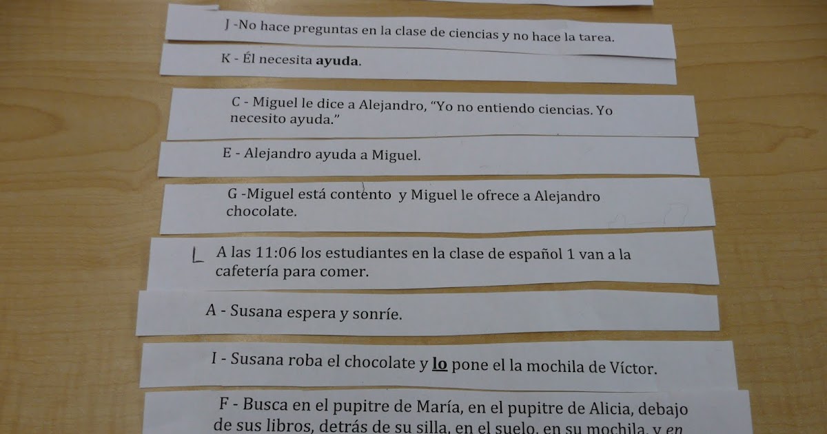 Teaching Spanish w/ Comprehensible Input Sentence Strips