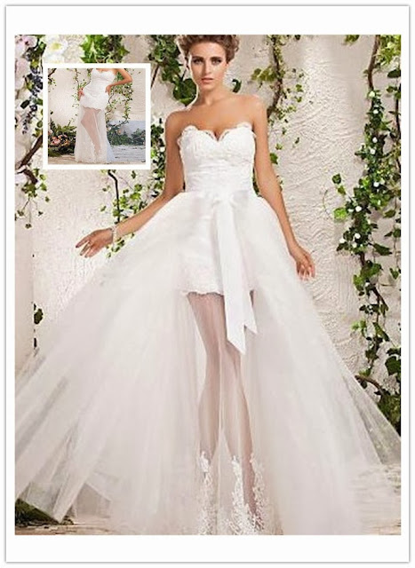 2 in 1 Wedding Dress With Detachable Train