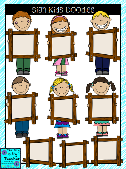 http://www.teacherspayteachers.com/Product/Clipart-Sign-Kids-Doodles-1450779