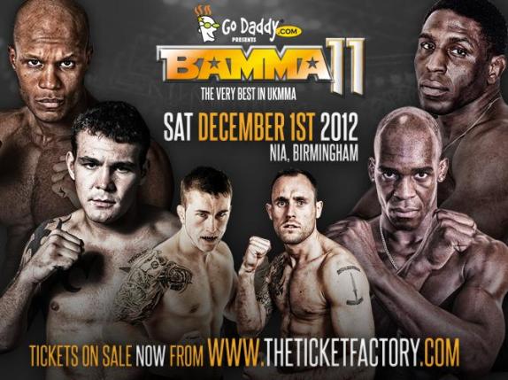 BAMMA 11: MARSHMAN VS FOUPA-POKAM - 12/1/12 BAMMA 11 Fight Card on AXS TV... BAMMA+11
