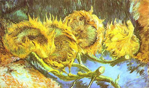 Vincent Wilhelm VAN GOGH - 4 CUT SUNFLOWERS