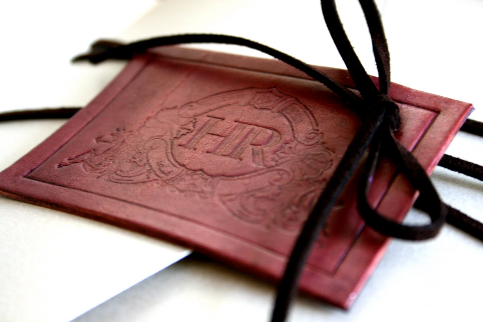Stephanie J Designs Wedding Invitations & Social Stationery Blog New! } Leather Invitation