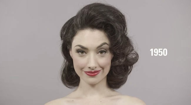 The sultry 1950s. - A Video Breaks Down 100 Years Of Beauty Trends In One Minute The sultry 1950s. - A Video Breaks Down 100 Years Of Beauty Trends In One Minute