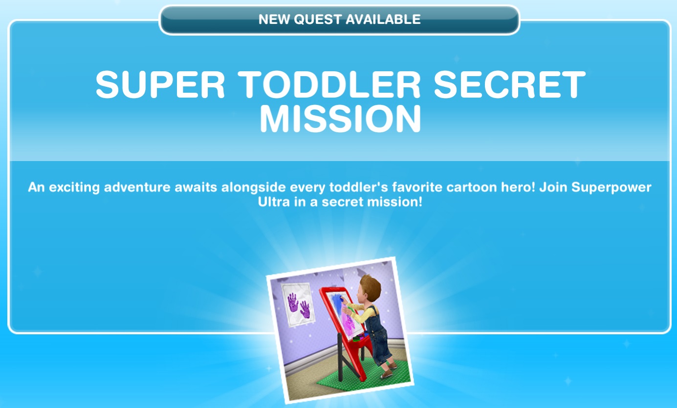 Sims Freeplay Quests and Tips Discovery Quest Super Toddler Secret Mission