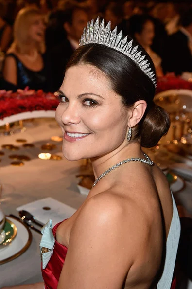 Crown Princess Victoria of Sweden attend the 2014 Nobel prize award ceremony 