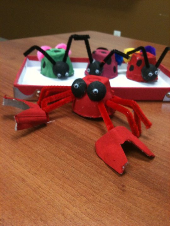 Egg Carton Ladybugs and Crabs!