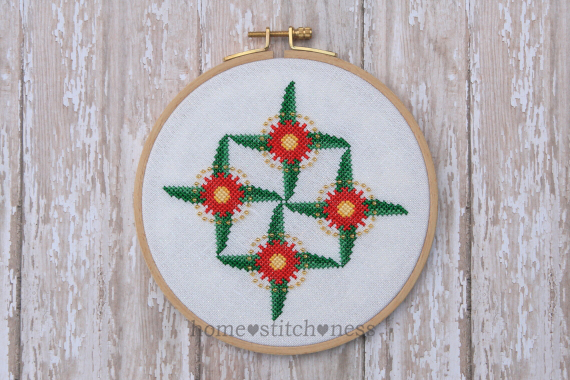 Flowering Gum Christmas Ornament cross stitch design by homestitchness