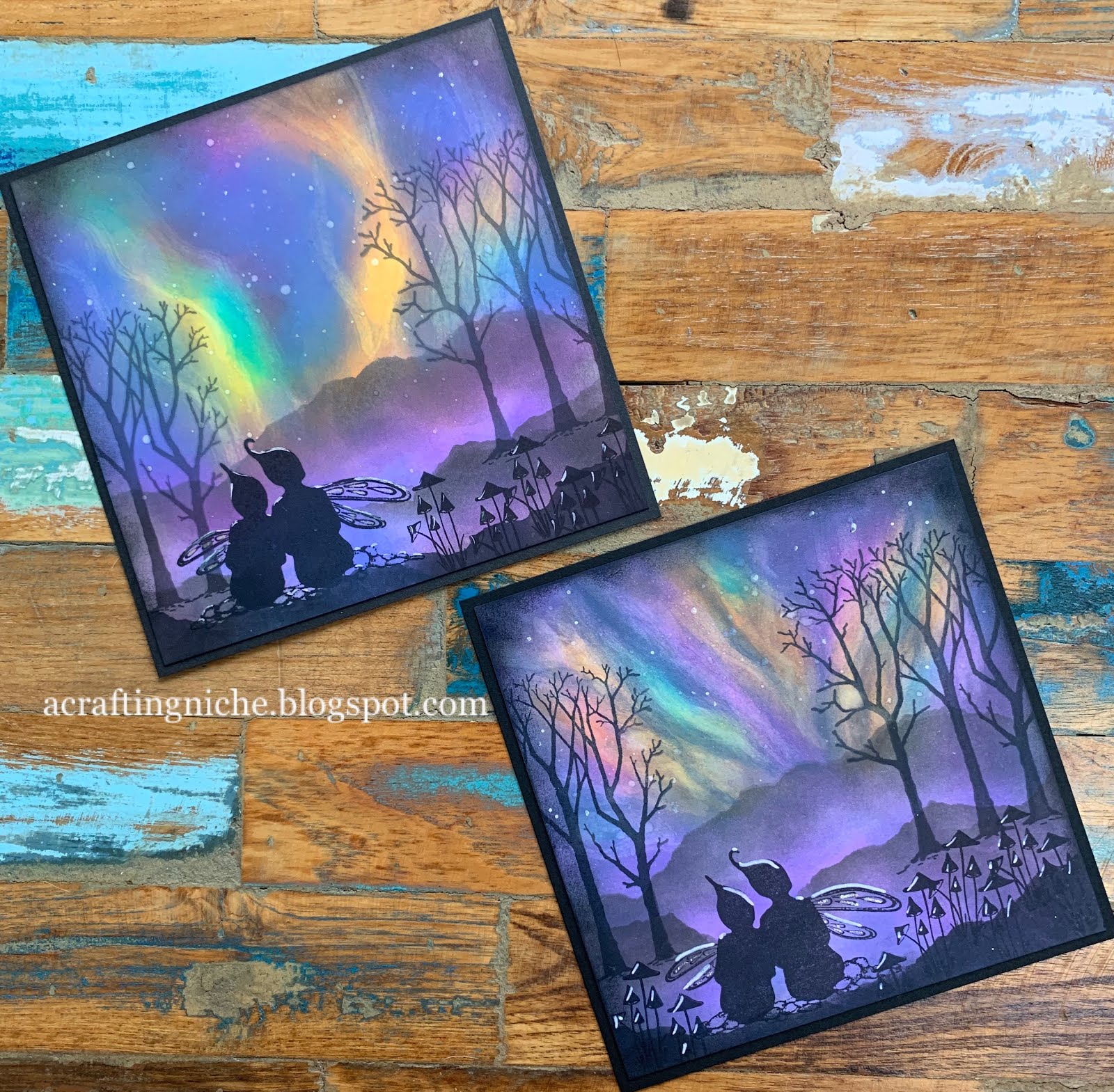 A Crafting Niche Lavinia Stamps Northern Lights Sky Step By