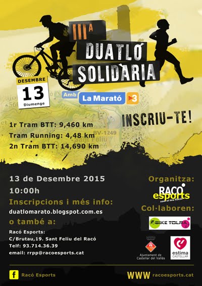 Rètol de la Duatló Solidària