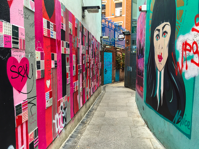 Love wall in temple bar Dublin Ireland Love graffiti wall along temple barDublin Ireland