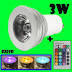 Faretto lampada led rgb gu10 o E27 3W 230V a 16 colori