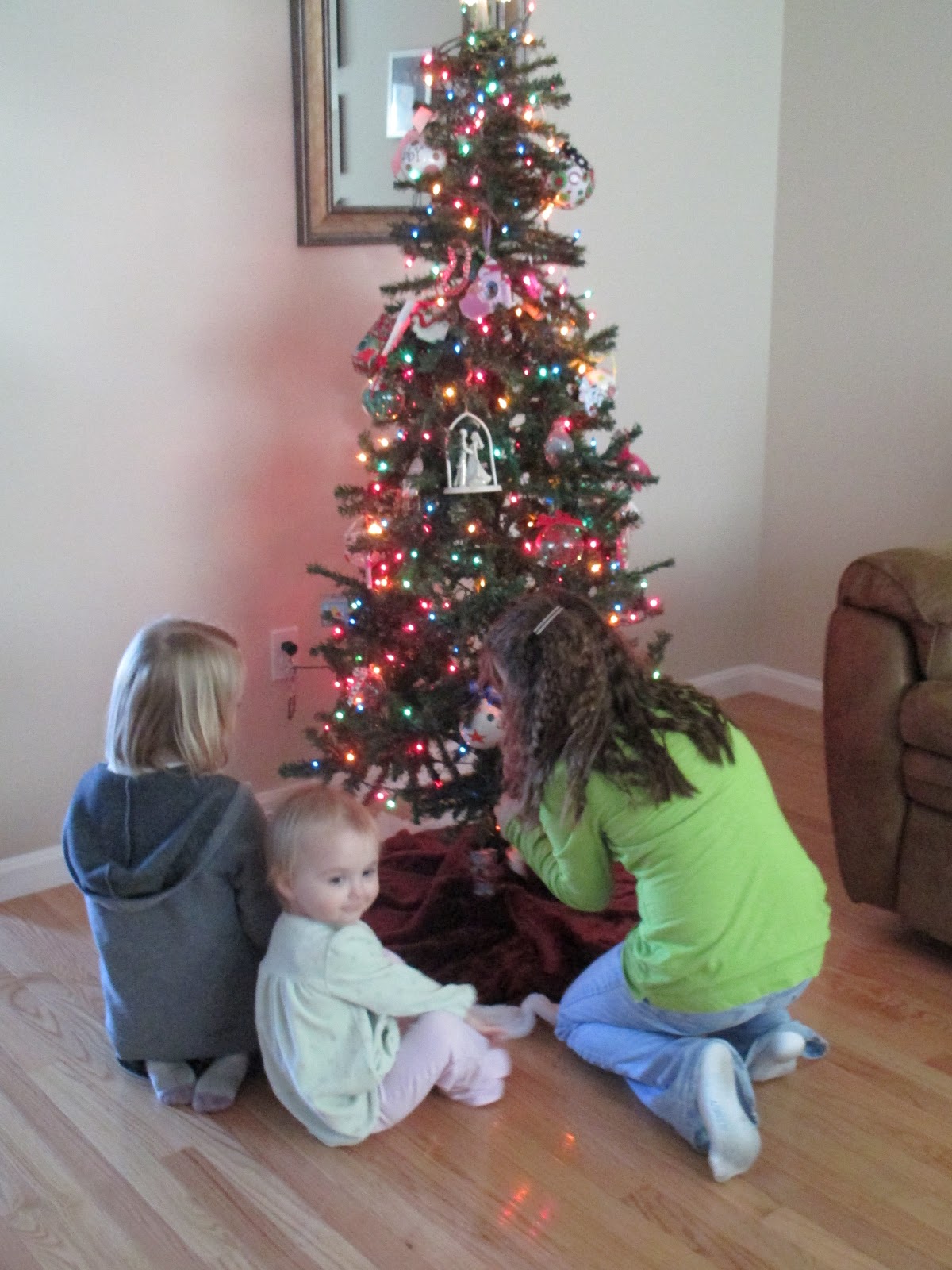 Our Little Family Putting up our Christmas Tree