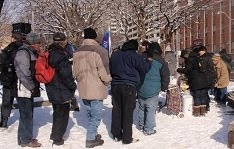 Gathering at Moss Park for OCAP rally, Saturday January 26 2013.