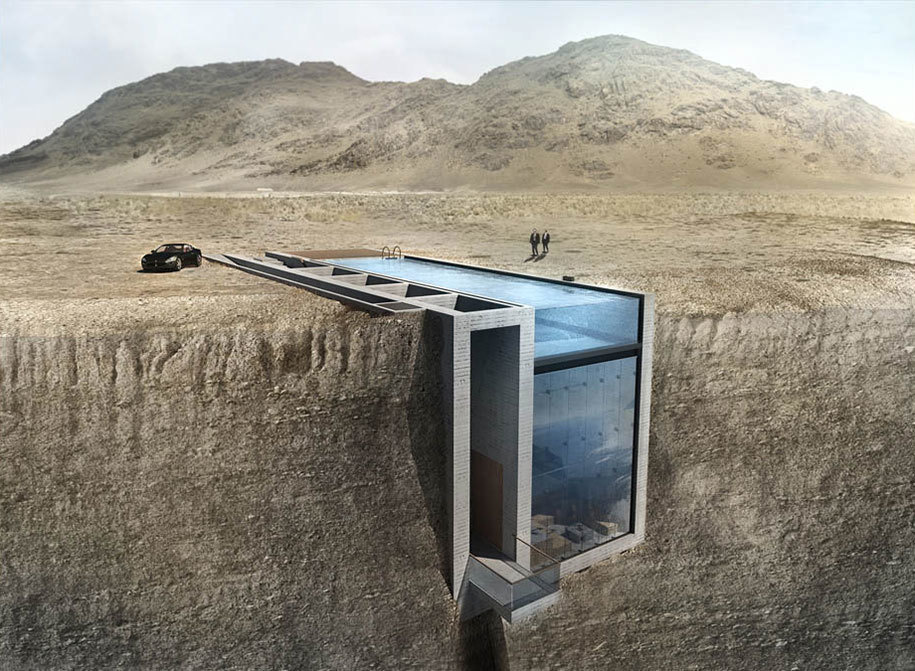 The concept for the house is to literally sit in a crevice on a high cliff. - This Alternative Housing Design Is Letting People LITERALLY Live On The Edge. The concept for the house is to literally sit in a crevice on a high cliff. - This Alternative Housing Design Is Letting People LITERALLY Live On The Edge.