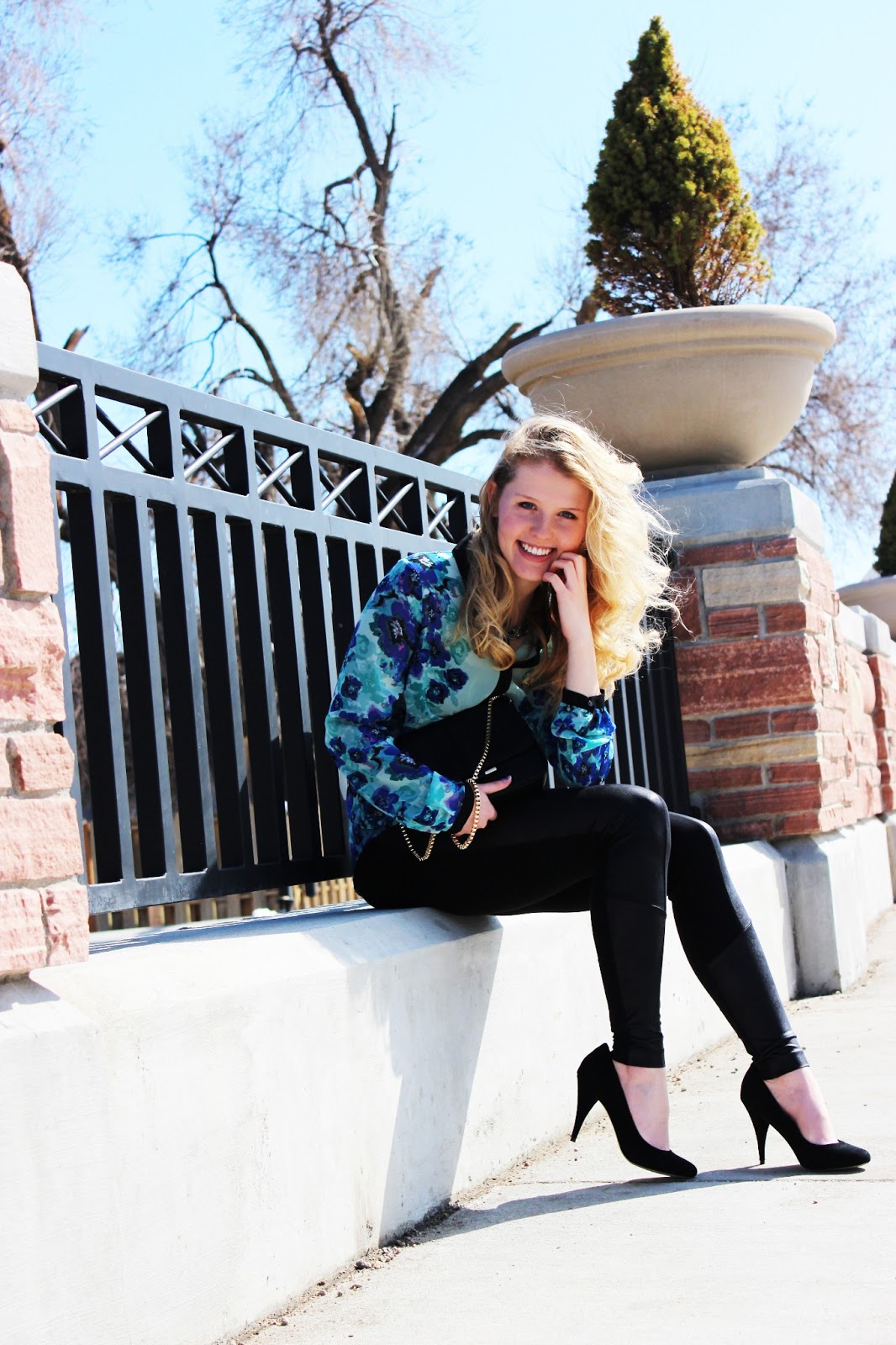 photography, Steve Madden, leather, floral, Spring style, fashion, Steve Madden, leather leggings, Forever 21