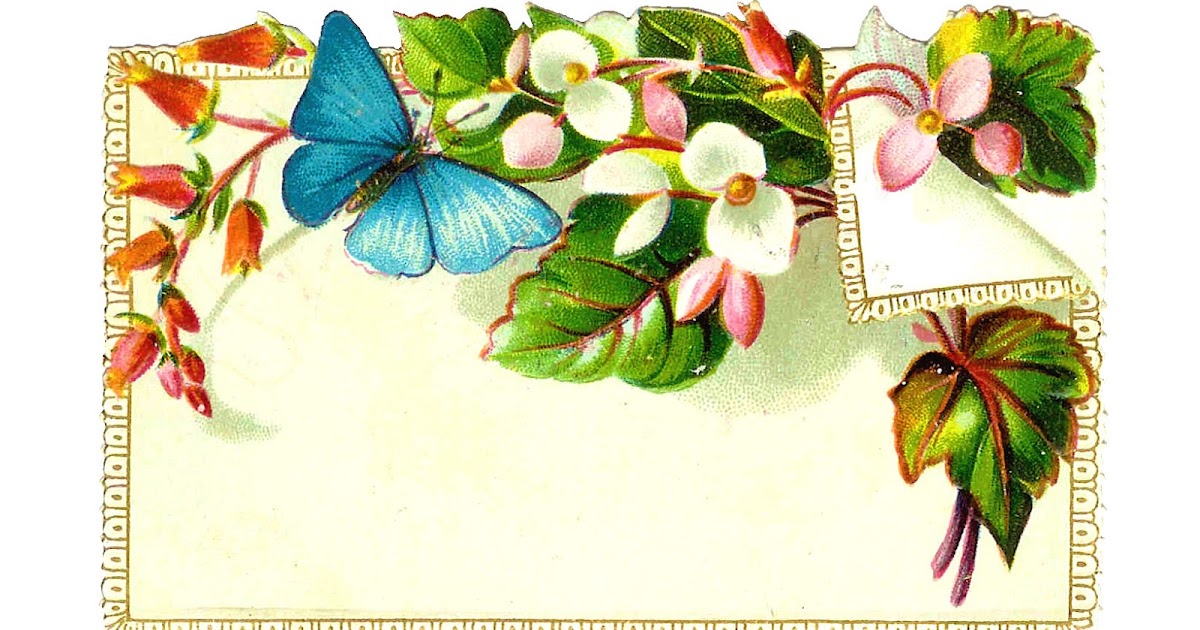 Antique Images Vintage Label Design Victorian Die Cut with Flowers