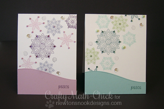 Snowflake Card set by Crafty Math-Chick for Newton's Nook Designs | Beautiful Blizzard Stamp Set