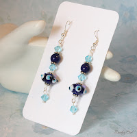 Sapphire Bumpy Lampwork Dangle Earrings