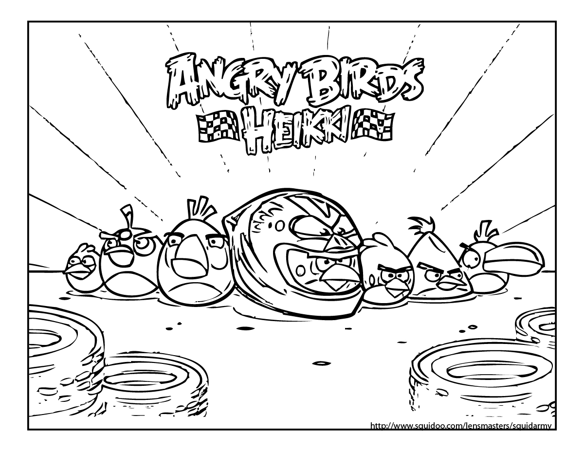 Angry birds coloring pages - Squid Army