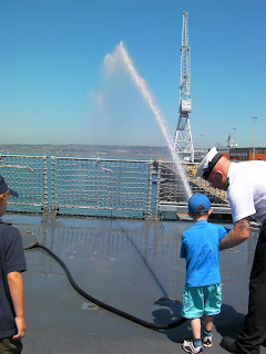 high pressure fire hose hms gloucester in port