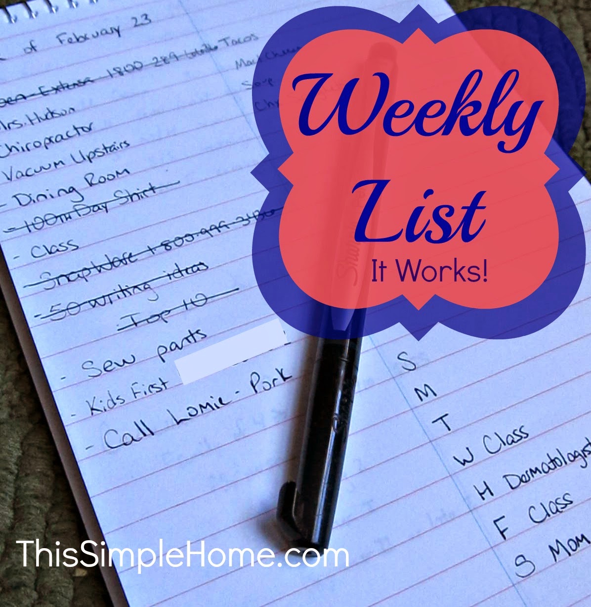 Weekly To-Do List Tips - This Simple Home