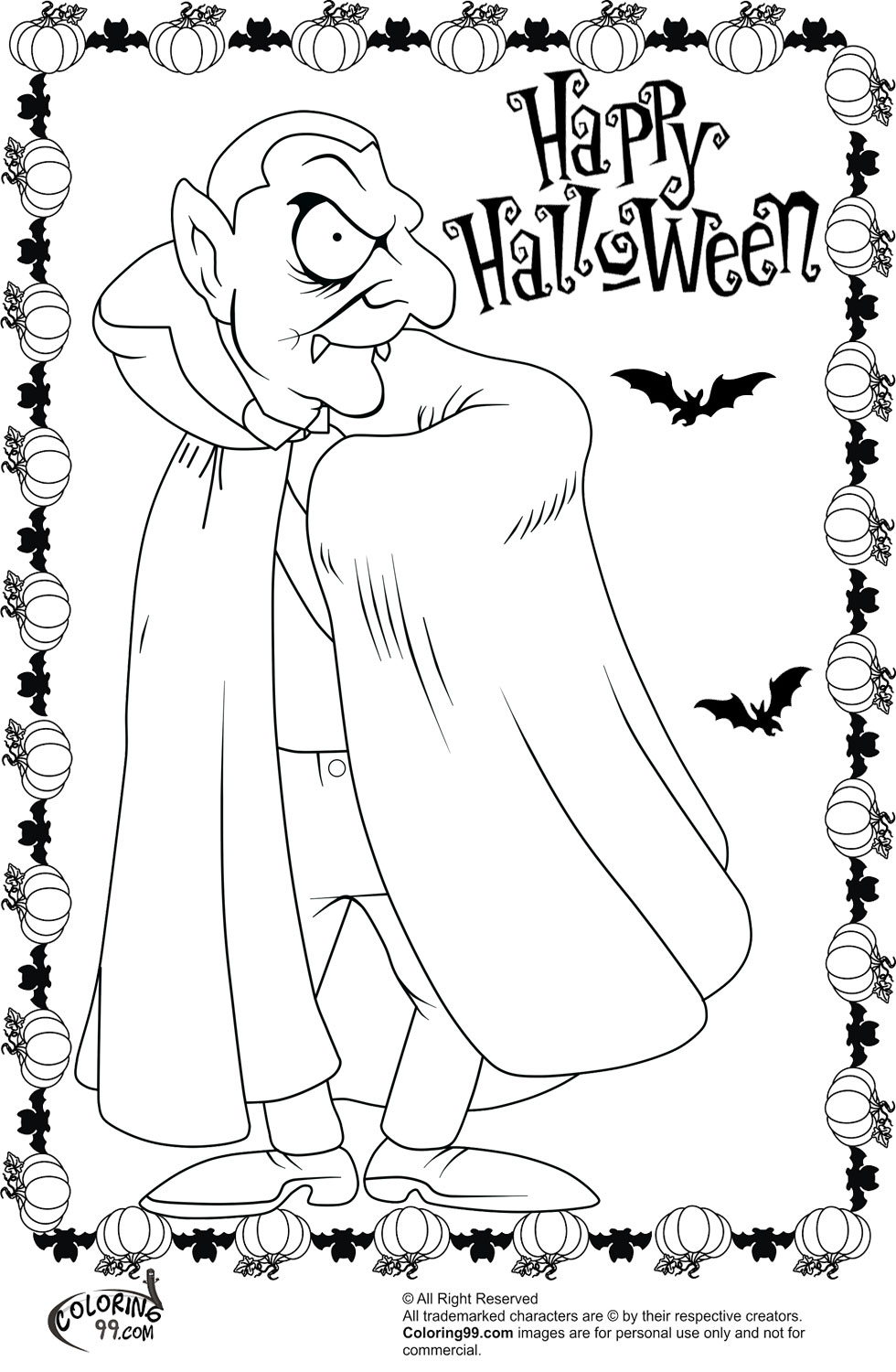 Halloween Dracula Coloring Pages | Minister Coloring