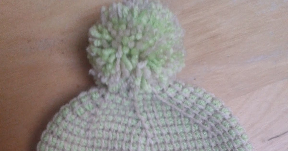 Made By Joanne Tunisian crochet with double ended hook Hat instructions.