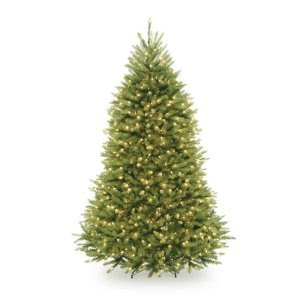 National Tree 7 1/2' Dunhill Fir Tree, Hinged, 750 Clear Lights (DUH-75LO)