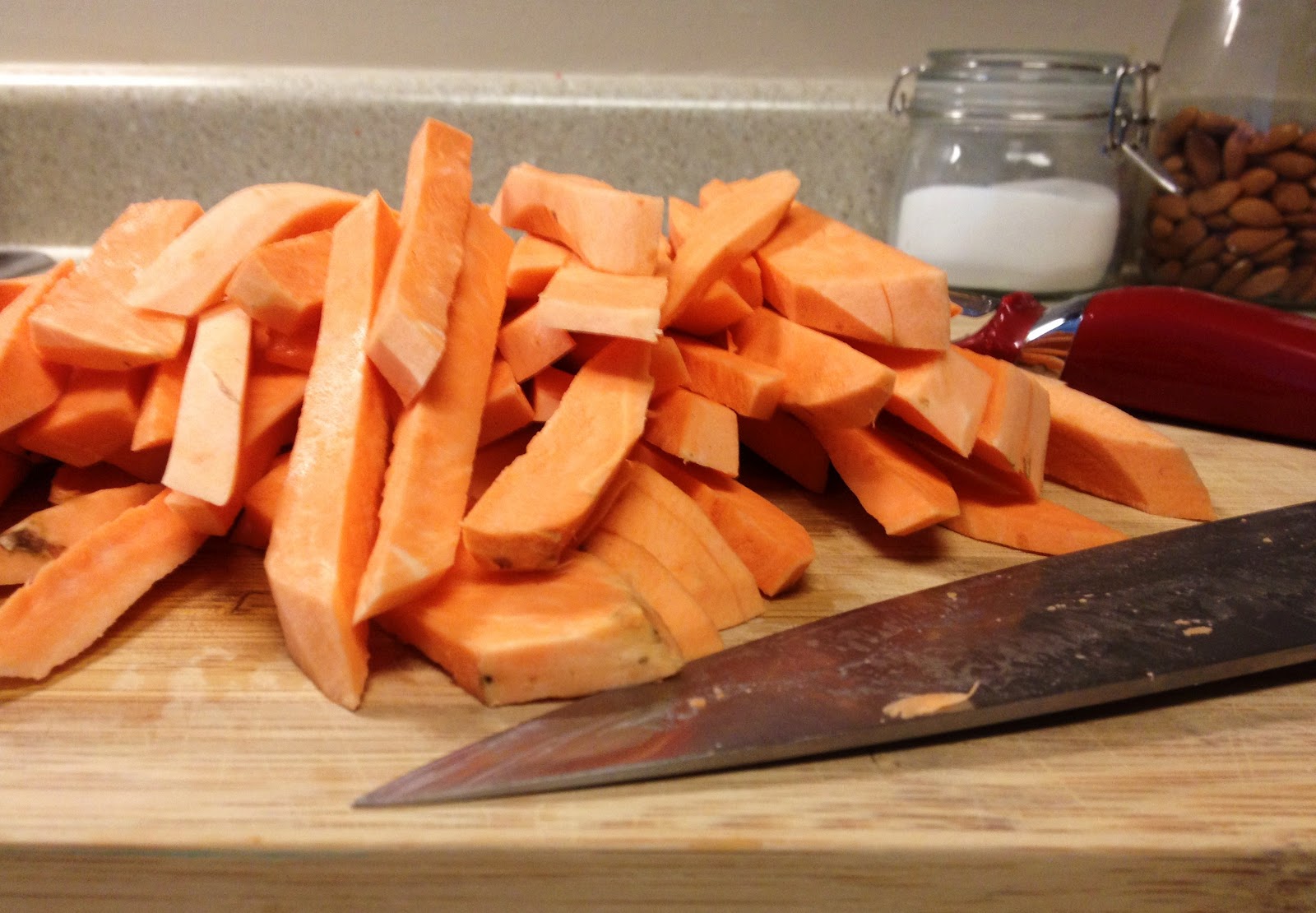 what's for sups? Spicy Baked Yam Fries