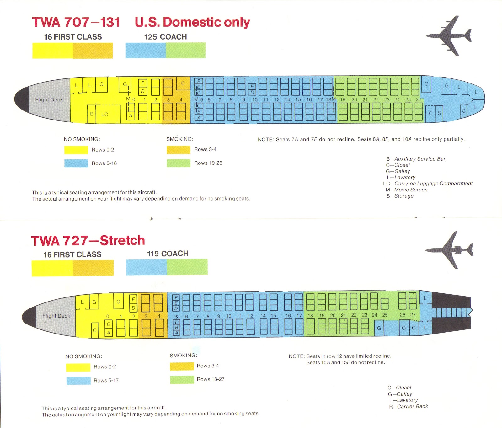 Boeing 727 Seating Chart