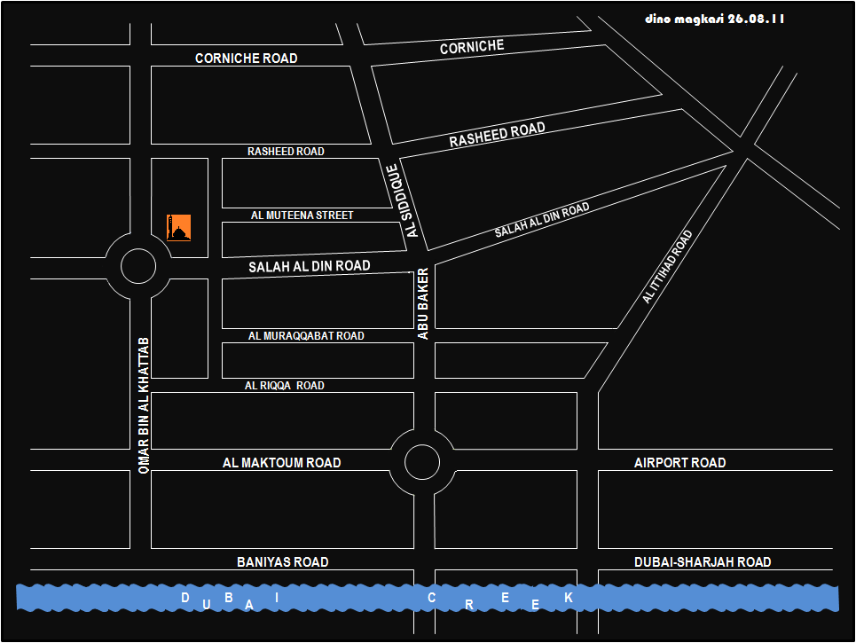 Al Muteena Dubai Map Mosques In Dubai: Mosques - Al Muteena Area