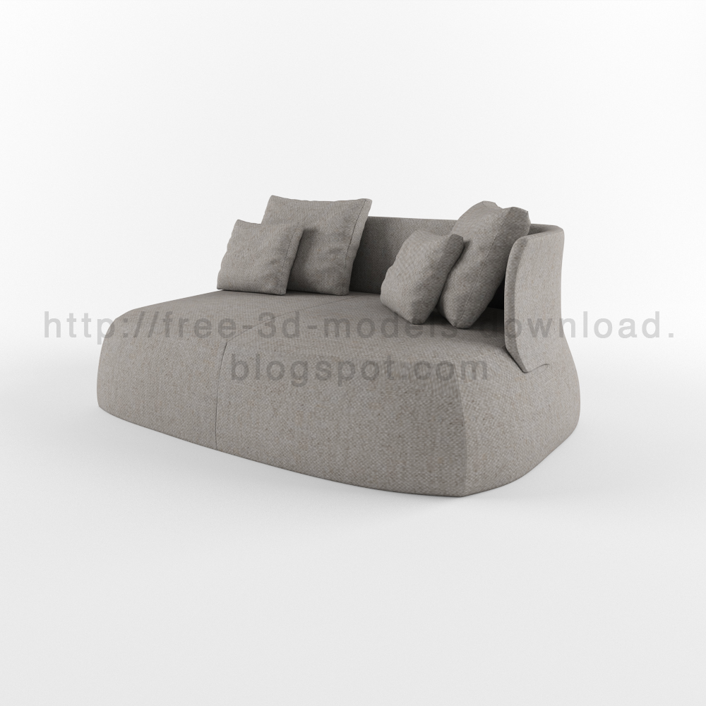 3d модель, 3d model, b&b, Fat sofa, grey, furniture, Italia, sofa, диван, скачать бесплатно