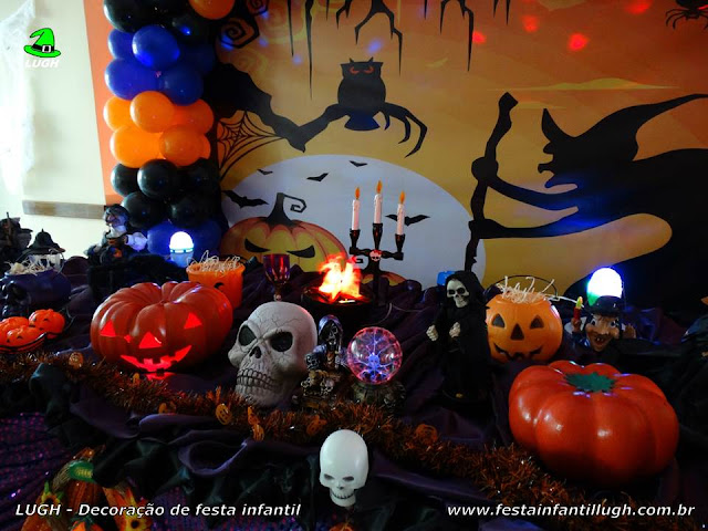 Halloween - Decoração tradicional luxo - Detalhes imagem 02 Tema Halloween - mesa decorativa para aniversário infantil