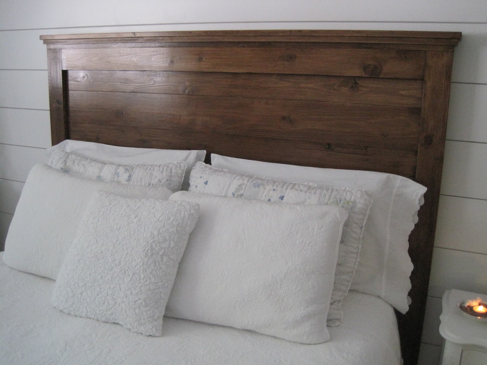 few weeks ago, my husband set up our new headboard that we made for 