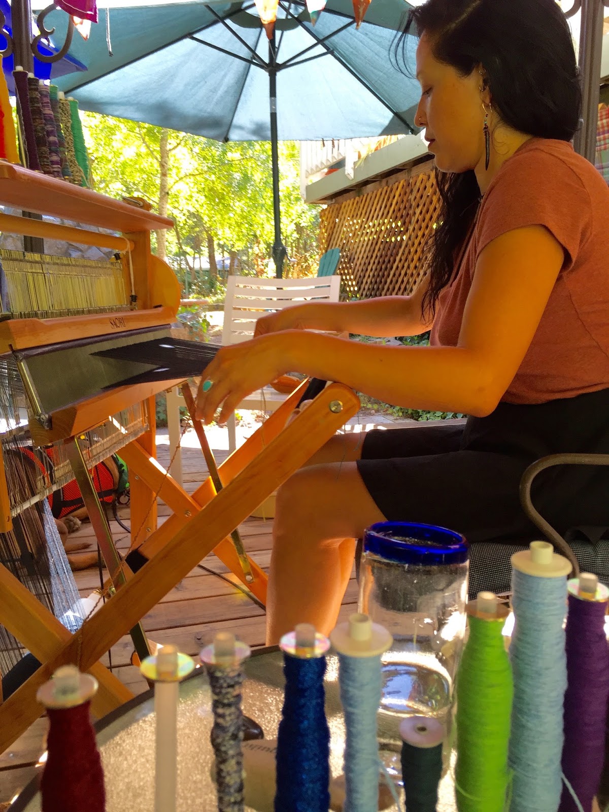 CENTERING WITH FIBER Saori weaving technique class for return weavers