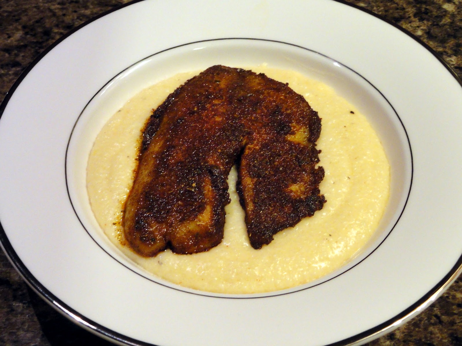 As Good As Gluten Blackened Fish and Cheesy Grits