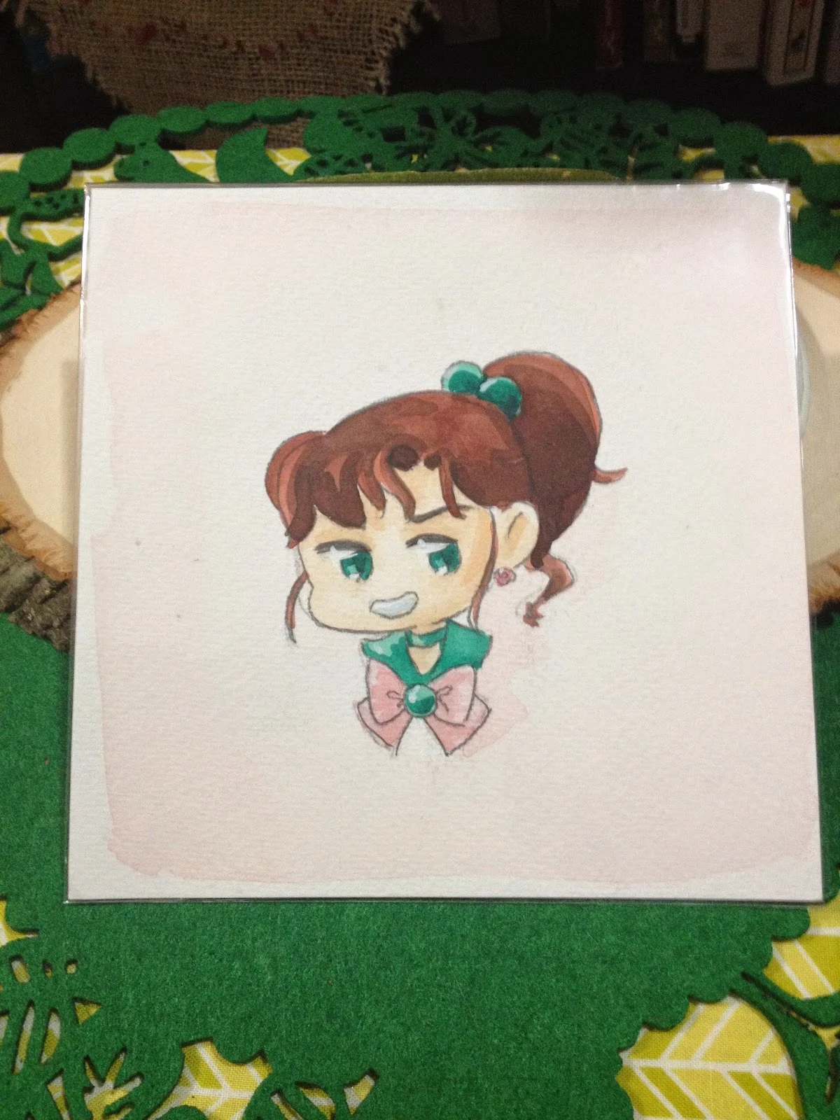 Sailor Jupiter watercolor headshot