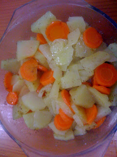 Aliño De Patatas Y Zanahorias Con Comino En Microondas
