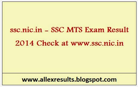 SSC MTS Exam Result 2014