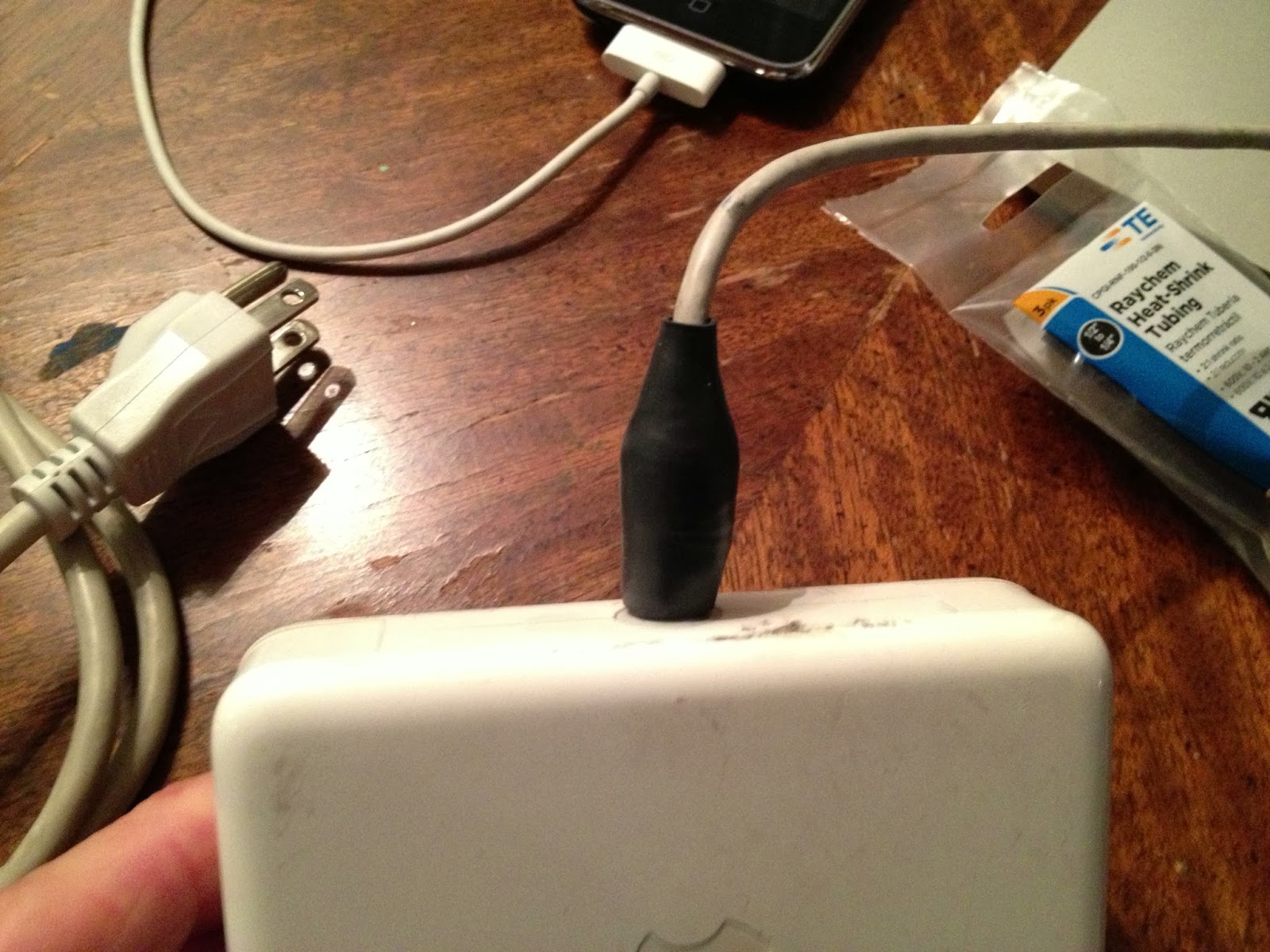 fix macbook pro power cord chew marks