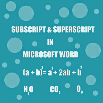 superscript subscript microsoft word infotech easy sub commands introduced useful very two