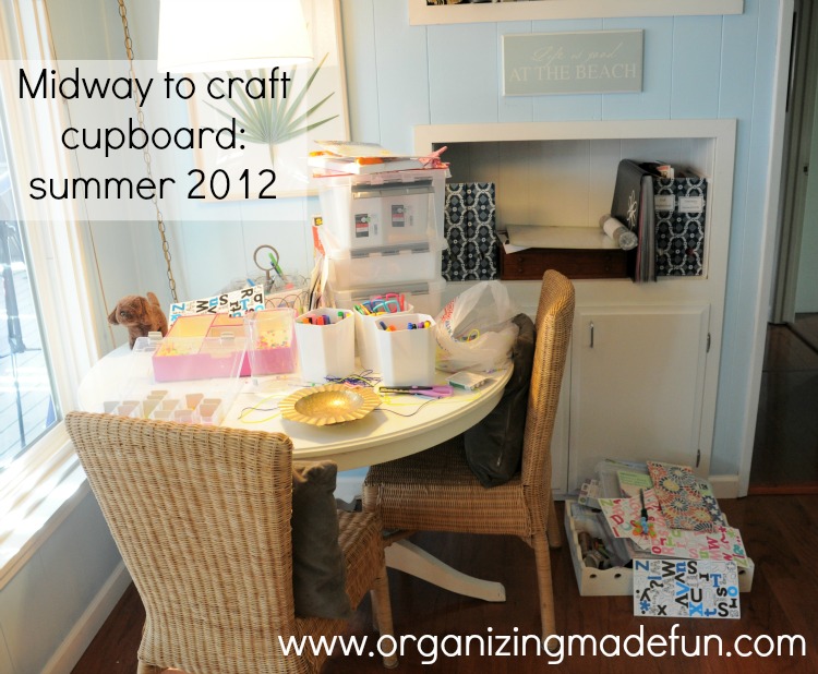The evolution of a craft cupboard {Before and Midway} Organizing Made