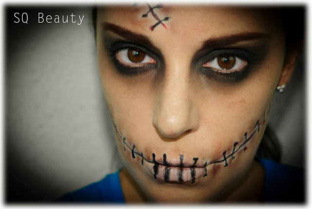 Maquillaje Halloween Gótico Cosido Gothic Stitched makeup Silvia Quiros