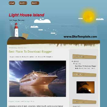 Light House Island Blogger Template. template for travel blog