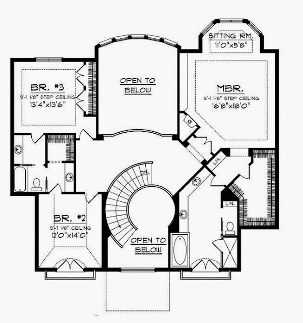 House Plan with Circular Staircase