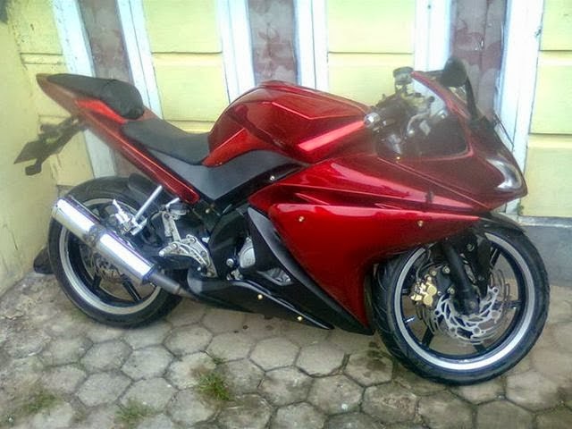 modifikasi yamaha byson merah marun