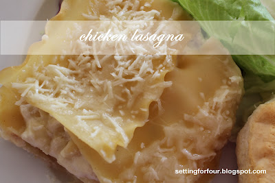Three Cheese Chicken Lasagna - a delicious pasta casserole that's a yummy comfort food recipe! Perfect for a family weeknight meal and for company.