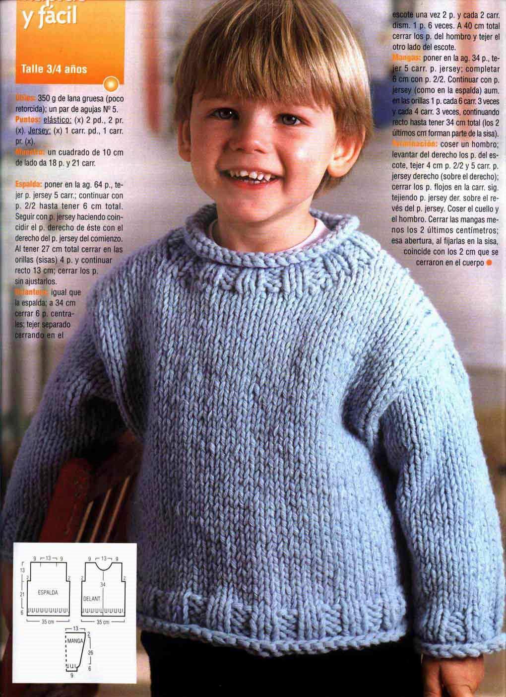 Lana Gruesa Patrones Pullover Tejido A Dos Agujas Para Mujer